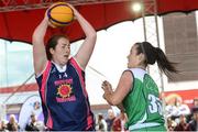 12 May 2018; Sheila Sheehy of Marble City Hawks, Thomastown, in action against Erin Bracken of Liffey Celtics, Leixlip, during #HulaHoops3x3 Ireland’s first outdoor 3x3 Basketball championship brought to you by Hula Hoops and Basketball Ireland at Dundrum Town Centre in Dundrum, Dublin. Photo by Piaras Ó Mídheach/Sportsfile
