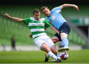 12 May 2018; Paul Murphy of North End United in action against Patrick Mullins of Pike Rovers during the FAI New Balance Junior Cup Final match between Pike Rovers and North End United at the Aviva Stadium in Dublin. Photo by Eóin Noonan/Sportsfile