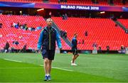 12 May 2018; Leinster head coach Leo Cullen prior to the European Rugby Champions Cup Final match between Leinster and Racing 92 at the San Mames Stadium in Bilbao, Spain. Photo by Brendan Moran/Sportsfile