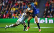 12 May 2018; Rob Kearney of Leinster is tackled by Virimi Vakatawa of Racing 92 during the European Rugby Champions Cup Final match between Leinster and Racing 92 at the San Mames Stadium in Bilbao, Spain. Photo by Ramsey Cardy/Sportsfile