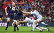12 May 2018; James Ryan of Leinster is tackled by Bernard Le Roux and Remi Tales of Racing 92 during the European Rugby Champions Cup Final match between Leinster and Racing 92 at the San Mames Stadium in Bilbao, Spain. Photo by Brendan Moran/Sportsfile