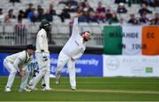 12 May 2018; Paul Stirling of Ireland, right, bowls a delivery during day two of the International Cricket Test match between Ireland and Pakistan at Malahide, in Co. Dublin. Photo by Seb Daly/Sportsfile