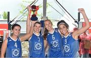 12 May 2018; Ambassador UCC Glanmire, Cork, players, from left, Aine McKenna, Claire Rockall, Casey Grace, and  Grainne Dwyer celebrate after the women's final at #HulaHoops3x3 Ireland’s first outdoor 3x3 Basketball championship brought to you by Hula Hoops and Basketball Ireland at Dundrum Town Centre in Dundrum, Dublin. Photo by Piaras Ó Mídheach/Sportsfile