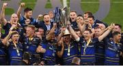 12 May 2018; Jordi Murphy, left, and Rob Kearney of Leinster celebrate with the cup after the European Rugby Champions Cup Final match between Leinster and Racing 92 at the San Mames Stadium in Bilbao, Spain. Photo by Stephen McCarthy/Sportsfile