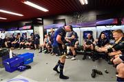 12 May 2018; James Ryan of Leinster celebrates with team mates in the dressing room after the European Rugby Champions Cup Final match between Leinster and Racing 92 at the San Mames Stadium in Bilbao, Spain. Photo by Ramsey Cardy/Sportsfile