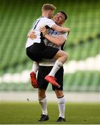 12 May 2018; Darragh Reynor of Maynooth University Town celebrates with Cillian Duffy at the final whistle following the FAI New Balance Intermediate Cup Final match between Firhouse Clover and Maynooth University Town at the Aviva Stadium in Dublin. Photo by Eóin Noonan/Sportsfile