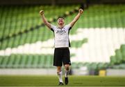 12 May 2018; Darragh Reynor of Maynooth University Town celebrates at the final whistle following the FAI New Balance Intermediate Cup Final match between Firhouse Clover and Maynooth University Town at the Aviva Stadium in Dublin. Photo by Eóin Noonan/Sportsfile