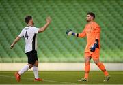 12 May 2018; Conor Mooney of Maynooth University Town shakes hands with Ian Molloy of Firhouse Clover following the FAI New Balance Intermediate Cup Final match between Firhouse Clover and Maynooth University Town at the Aviva Stadium in Dublin. Photo by Eóin Noonan/Sportsfile