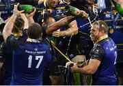 12 May 2018; Leinster's Sean Cronin celebrates with team-mates following the European Rugby Champions Cup Final match between Leinster and Racing 92 at San Mames Stadium in Bilbao, Spain. Photo by Stephen McCarthy/Sportsfile