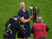 12 May 2018; Leinster senior coach Stuart Lancaster poses with the trophy following the European Rugby Champions Cup Final match between Leinster and Racing 92 at San Mames Stadium in Bilbao, Spain. Photo by Stephen McCarthy/Sportsfile