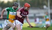 12 May 2018; Ben Conneely of Offaly in action against Conor Whelan of Galway during the Leinster GAA Hurling Senior Championship First Round match between Offaly and Galway at Bord na Mona O'Connor Park in Tullamore, Offaly. Photo by Ray McManus/Sportsfile