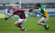 12 May 2018; Ben Conneely of Offaly in action against Conor Whelan of Galway during the Leinster GAA Hurling Senior Championship First Round match between Offaly and Galway at Bord na Mona O'Connor Park in Tullamore, Offaly. Photo by Ray McManus/Sportsfile