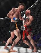 12 May 2018; Myles Price, left, in action against Phil Raeburn during their lightweight bout at BAMMA 35 at the 3 Arena in Dublin. Photo by David Fitzgerald/Sportsfile