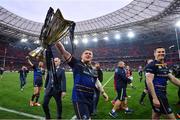 12 May 2018; Tadhg Furlong of Leinster celebrates with the cup after the European Rugby Champions Cup Final match between Leinster and Racing 92 at the San Mames Stadium in Bilbao, Spain. Photo by Ramsey Cardy/Sportsfile