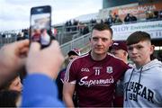 12 May 2018; Joe Canning of Galway poses with Offaly supporter James Dunne, from Clara, after the Leinster GAA Hurling Senior Championship First Round match between Offaly and Galway at Bord na Mona O'Connor Park in Tullamore, Offaly. Photo by Ray McManus/Sportsfile