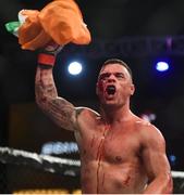 12 May 2018; Kiefer Crosbie celebrates after defeating Josh Plant during their middleweight bout at BAMMA 35 at the 3 Arena in Dublin. Photo by David Fitzgerald/Sportsfile