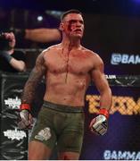 12 May 2018; Kiefer Crosbie celebrates after defeating Josh Plant during their middleweight bout at BAMMA 35 at the 3 Arena in Dublin. Photo by David Fitzgerald/Sportsfile