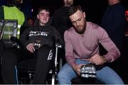 12 May 2018; UFC fighter Conor McGregor with Ian O'Connoll, age 15, from Killarney, Co Kerry, at BAMMA 35 at the 3 Arena in Dublin. Photo by David Fitzgerald/Sportsfile