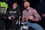 12 May 2018; UFC fighter Conor McGregor with Ian O'Connoll, age 15, from Killarney, Co Kerry, at BAMMA 35 at the 3 Arena in Dublin. Photo by David Fitzgerald/Sportsfile