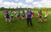 12 May 2018; LGFA Gaeilc4Teens ambassador Clíodhna O'Connor at a training session during the 2018 Gaelic4Teens Activity Day at the GAA National Games Development Centre in  Abbotstown, Dublin. Photo by Daire Brennan/Sportsfile