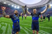 12 May 2018; Isa Nacewa, left, and Jonathan Sexton of Leinster following their victory in the European Rugby Champions Cup Final match between Leinster and Racing 92 at the San Mames Stadium in Bilbao, Spain. Photo by Ramsey Cardy/Sportsfile