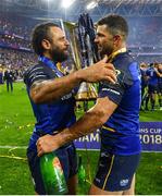 12 May 2018; Isa Nacewa, left, and Rob Kearney of Leinster following the European Rugby Champions Cup Final match between Leinster and Racing 92 at the San Mames Stadium in Bilbao, Spain. Photo by Ramsey Cardy/Sportsfile