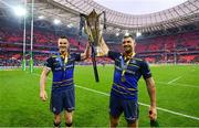 12 May 2018; Jonathan Sexton, left, and Rob Kearney of Leinster following their victory in the European Rugby Champions Cup Final match between Leinster and Racing 92 at the San Mames Stadium in Bilbao, Spain. Photo by Ramsey Cardy/Sportsfile