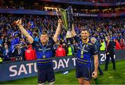 12 May 2018; Jordi Murphy, left, and Rob Kearney of Leinster following their victory in the European Rugby Champions Cup Final match between Leinster and Racing 92 at the San Mames Stadium in Bilbao, Spain. Photo by Ramsey Cardy/Sportsfile