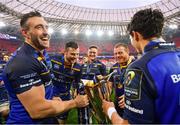12 May 2018; Leinster's Jack Conan, Robbie Henshaw, Andrew Porter, Sean Cronin and Joey Carbery following their victory in the European Rugby Champions Cup Final match between Leinster and Racing 92 at the San Mames Stadium in Bilbao, Spain. Photo by Ramsey Cardy/Sportsfile