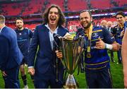 12 May 2018; James Lowe, left, and Jamison Gibson-Park of Leinster following their victory in the European Rugby Champions Cup Final match between Leinster and Racing 92 at the San Mames Stadium in Bilbao, Spain. Photo by Ramsey Cardy/Sportsfile