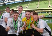 12 May 2018; Maynooth University Town players celebrate following the FAI New Balance Intermediate Cup Final match between Firhouse Clover and Maynooth University Town at the Aviva Stadium in Dublin. Photo by Eóin Noonan/Sportsfile