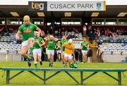 13 May 2018; James Kelly of Meath leads his side out ahead of the Joe McDonagh Cup Round 2 match between Westmeath and Meath at TEG Cusack Park in Westmeath. Photo by Sam Barnes/Sportsfile