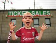 13 May 2018; Young Galway supporter Edward McKenna, age 5, from Ballinasloe, Galway, prior to the Connacht GAA Football Senior Championship Quarter-Final match between Mayo and Galway at Elvery's MacHale Park in Mayo. Photo by Eóin Noonan/Sportsfile