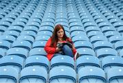13 May 2018; Alma Broderick, from Ballyhaunis, Co Mayo, studies the programme prior to the Connacht GAA Football Senior Championship Quarter-Final match between Mayo and Galway at Elvery's MacHale Park in Mayo. Photo by David Fitzgerald/Sportsfile