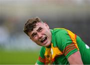 13 May 2018; Jordan Morrissey of Carlow reacts during the Leinster GAA Football Senior Championship Preliminary Round match between Louth and Carlow at O'Moore Park in Laois. Photo by Harry Murphy/Sportsfile