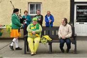 13 May 2018; Carolyn Murphy and Francis Murphy from Donegal town listening to Donegal piper Christy Murray from Rapho, Donegal before the Ulster GAA Football Senior Championship Preliminary Round match between Donegal and Cavan at Páirc MacCumhaill in Donegal. Photo by Oliver McVeigh/Sportsfile