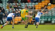 13 May 2018; Shane O'Donnell of Donegalin action against Michael Meehan of Monaghan during the 2018 Ulster GAA Football U17 Championship Qualifiers Round 2 match between Donegal and Monaghan at Páirc MacCumhaill in Donegal. Photo by Oliver McVeigh/Sportsfile