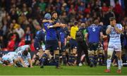 12 May 2018; Jamison Gibson-Park and Scott Fardy of Leinster celebrates following the European Rugby Champions Cup Final match between Leinster and Racing 92 at San Mames Stadium in Bilbao, Spain. Photo by Stephen McCarthy/Sportsfile