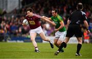 13 May 2018; Callum McCormack of Westmeath in action against Cillian O'Sullivan of Meath during the Bord na Mona O'Byrne Cup Final match between Westmeath and Meath at TEG Cusack Park in Westmeath. Photo by Sam Barnes/Sportsfile