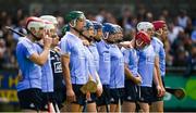 13 May 2018; The Dublin team stand together for the national anthem ahead of the Leinster GAA Hurling Senior Championship Round 1 match between Dublin and Kilkenny at Parnell Park in Dublin. Photo by Daire Brennan/Sportsfile