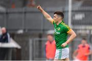 13 May 2018; Donal Lenihan of Meath, left,  celebrates after scoring his side's third goal during the Bord na Mona O'Byrne Cup Final match between Westmeath and Meath at TEG Cusack Park in Westmeath. Photo by Sam Barnes/Sportsfile