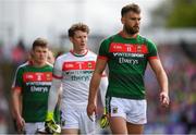 13 May 2018; Mayo captain Aidan O'Shea leads his team in the parade prior to the Connacht GAA Football Senior Championship Quarter-Final match between Mayo and Galway at Elvery's MacHale Park in Mayo. Photo by Eóin Noonan/Sportsfile