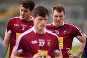 13 May 2018;  Westmeath players including Sam Duncan, left, and Kieran Martin, right, dejected following the Bord na Mona O'Byrne Cup Final match between Westmeath and Meath at TEG Cusack Park in Westmeath. Photo by Sam Barnes/Sportsfile