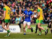 13 May 2018; Caoimhin O'Reilly of Cavan celebrates after scoring his side's first goal during the Ulster GAA Football Senior Championship Preliminary Round match between Donegal and Cavan at Páirc MacCumhaill in Donegal. Photo by Philip Fitzpatrick/Sportsfile