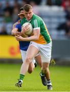 13 May 2018; Seán Pender of Offaly in action against Darren Hayden of Wicklow during the Leinster GAA Football Senior Championship Preliminary Round match between Offaly and Wicklow at O'Moore Park in Laois. Photo by Piaras Ó Mídheach/Sportsfile