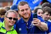 13 May 2018; Sean Cronin of Leinster takes a 'selfie' with a fan during their homecoming at Energia Park in Dublin following their victory in the European Champions Cup Final in Bilbao, Spain. Photo by Brendan Moran/Sportsfile