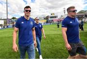 13 May 2018; James Ryan, left, and Dan Leavy of Leinster arrive for their homecoming at Energia Park in Dublin following their victory in the European Champions Cup Final in Bilbao, Spain. Photo by Ramsey Cardy/Sportsfile