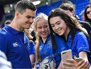 13 May 2018; Jonathan Sexton of Leinster has a 'selfie' taken with fans during their homecoming at Energia Park in Dublin following their victory in the European Champions Cup Final in Bilbao, Spain. Photo by Brendan Moran/Sportsfile