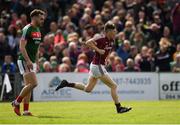13 May 2018; Johnny Heaney of Galway celebrates after scoring his side's first goal of the game during the Connacht GAA Football Senior Championship Quarter-Final match between Mayo and Galway at Elvery's MacHale Park in Mayo. Photo by Eóin Noonan/Sportsfile