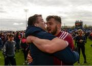 13 May 2018; Damien Comer of Galway celebrates with supporters following the Connacht GAA Football Senior Championship Quarter-Final match between Mayo and Galway at Elvery's MacHale Park in Mayo. Photo by Eóin Noonan/Sportsfile